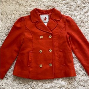 Janie and Jack Vibrant Orange Pea Coat